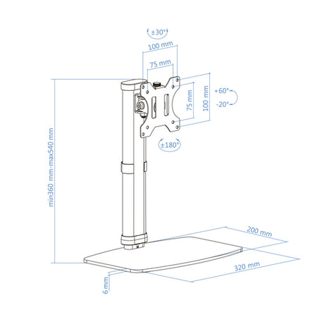 Soporte de mesa TOOQ DB1127TN-W vista 6