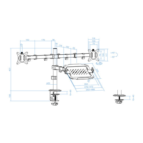 Soporte de mesa TOOQ DB1202TN-B vista 3