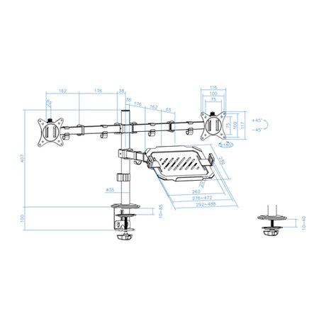 Soporte de mesa TOOQ DB1202TN-B vista 3
