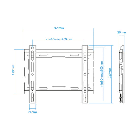 Soporte de pared TOOQ LP1043F-B vista 3