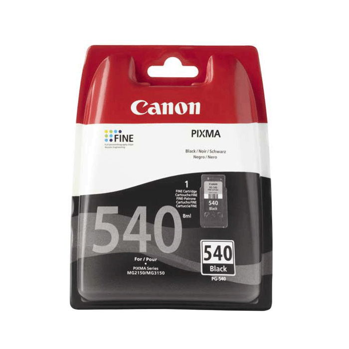 Cartucho de tinta Canon PG-540 negro original.