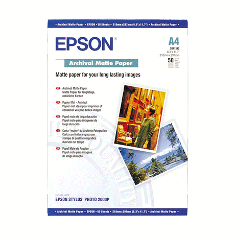 Papel Fotografico Epson Archival Matte A4 50 Hojas C13S041342