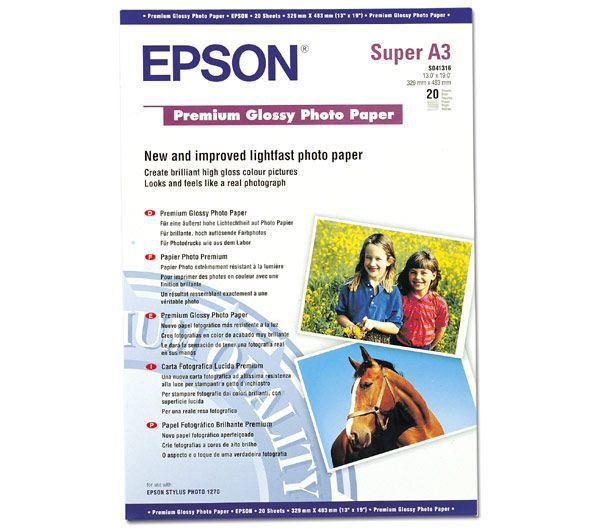 Papel Fotografico Epson A3+ 20 Hojas C13S041316