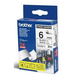 C. Laminada Superadhesiva 6mmx8m Blanco/Negro Brother TZ-S211