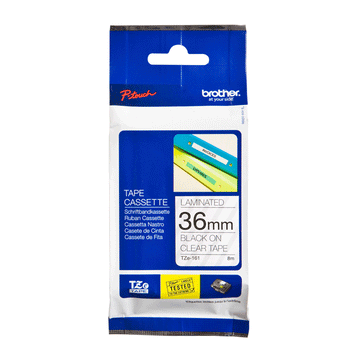 C. Laminada 36mmx8m Transparente/Negro Brother TZE-161