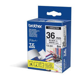 C. Laminada 36mmx8m Blanco/Negro Brother TZE-261