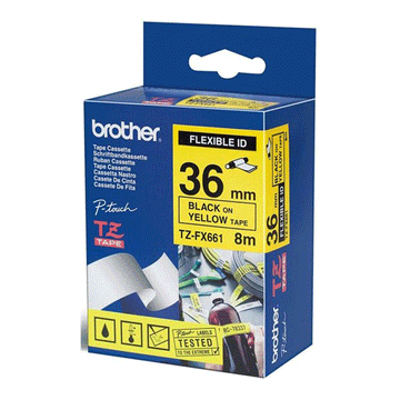 C. Laminada 36mmx8m Rojo/Negro Brother TZE-461