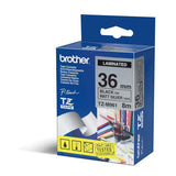 C. Laminada 36mmx8m Plata Mate/Negro Brother TZ-M961
