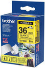 C. Laminada Flexible 36mmx8m Amarillo/Negro Brother TZFX-661