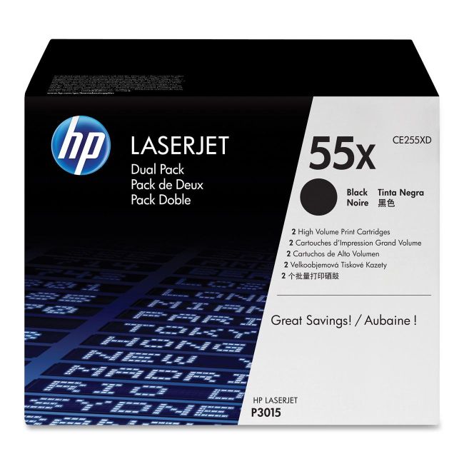 Pack Tóner HP 55X CE255XD 2 Ud.