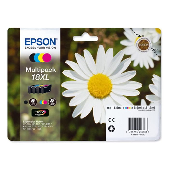 Multipack Tinta Epson 18XL Margarita 4 Colores Alta Capacidad