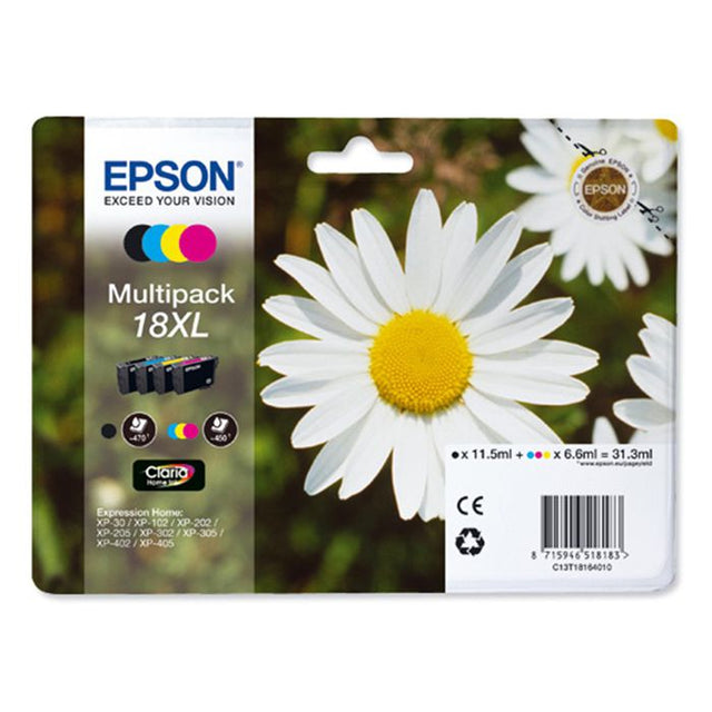 Multipack Tinta Epson 18XL Margarita 4 Colores Alta Capacidad