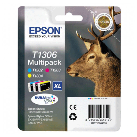 Multipack Epson T1306  Stylus Tinta 3 Colores Alta Cap