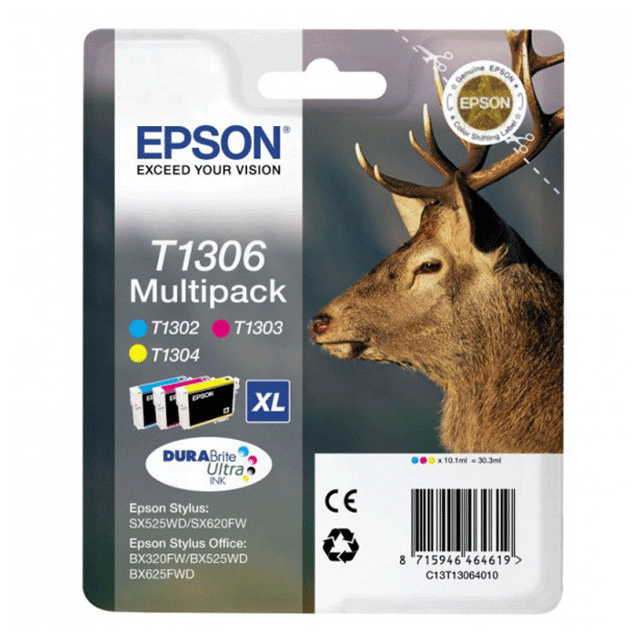 Multipack Epson T1306  Stylus Tinta 3 Colores Alta Cap