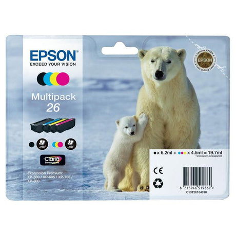 Multipack Tinta Epson 26 Oso Polar 4 Colores C13T26164010