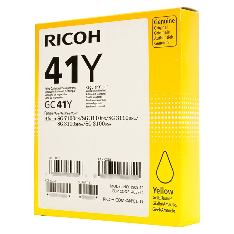 Tinta De Gel Amarilla GC-41Y Ricoh SG2110N Alta Capacidad