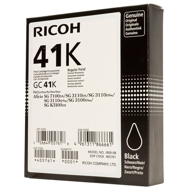 Tinta De Gel Negra GC-41K Ricoh SG2110N Alta Capacidad