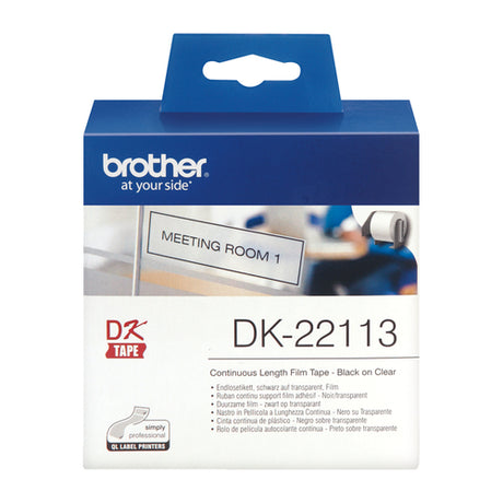 Brother DK22113 Cinta Adhesiva Plástica Transparente 62mm imagen 1