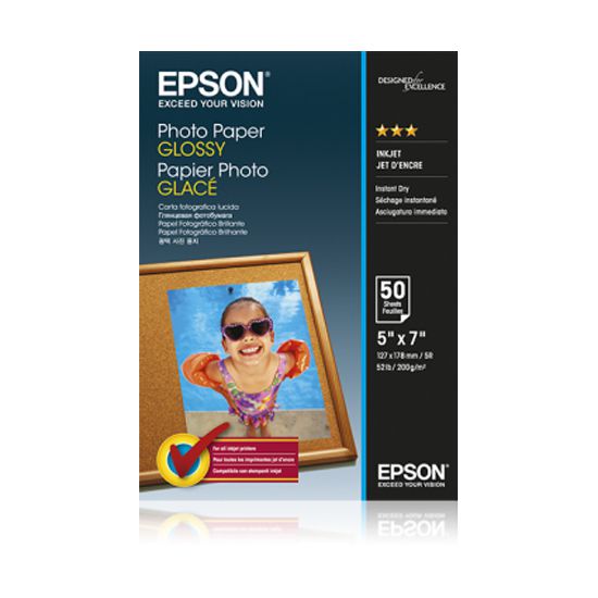 Papel Fotografico Glossy Epson 50 Hojas 13x18cm C13S042545