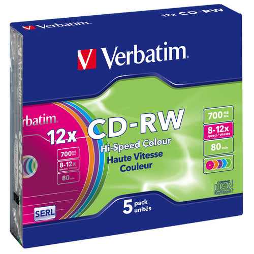 CD-RW Verbatim 43167 700MB 8x-10x, 5 unidades imagen 1