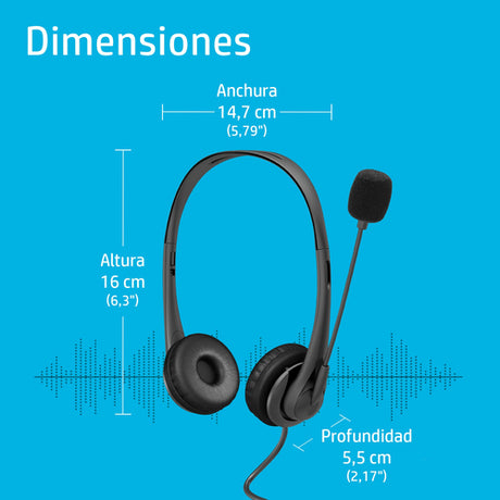 Auriculares HP USB G2 estéreo USB-A negros — vista 5
