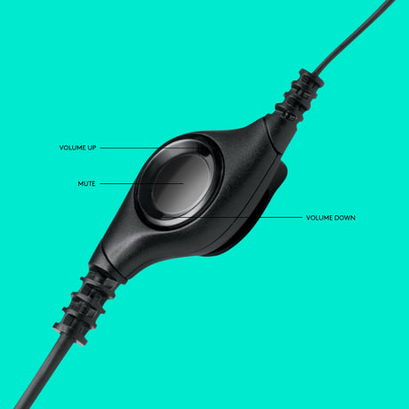 Auriculares Logitech H390 USB-A con micrófono negros — vista 4