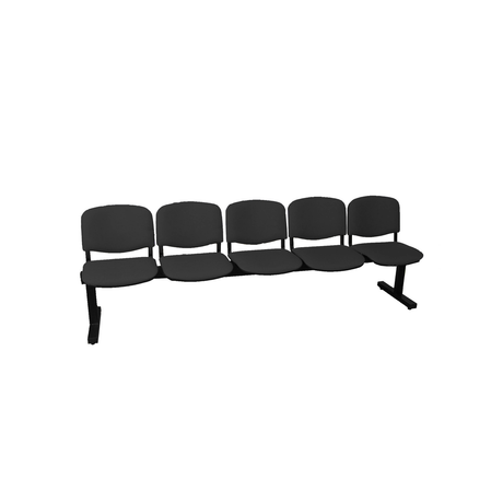 Bancada para sala de espera Piqueras y Crespo Bancada Iso Aran - 5 plazas - Negro
