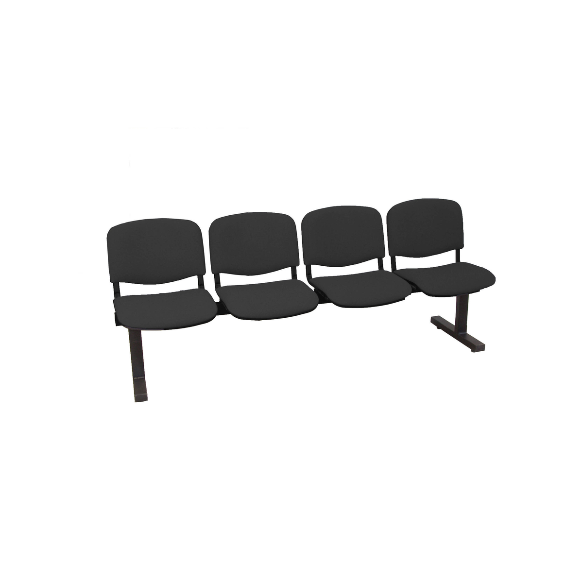 Bancada para sala de espera Piqueras y Crespo Bancada Iso Aran - 4 plazas - Negro