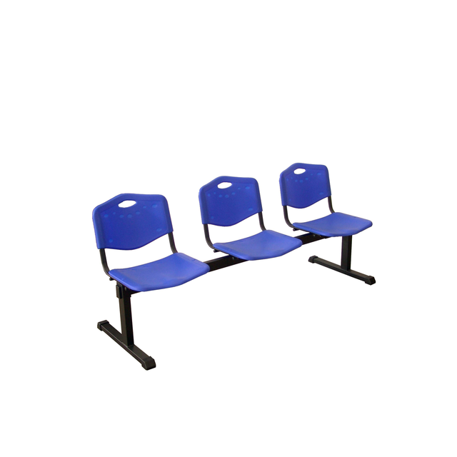 Bancada para sala de espera Piqueras y Crespo Bancada Iso Plastic Pvc - 3 plazas - Azul