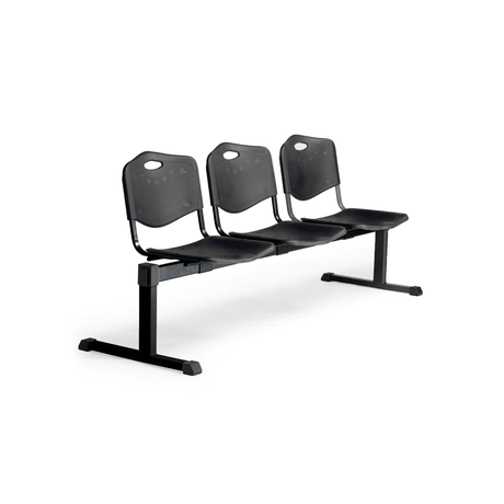 Bancada para sala de espera Piqueras y Crespo Bancada Iso Plastic Pvc - 3 plazas - Negro