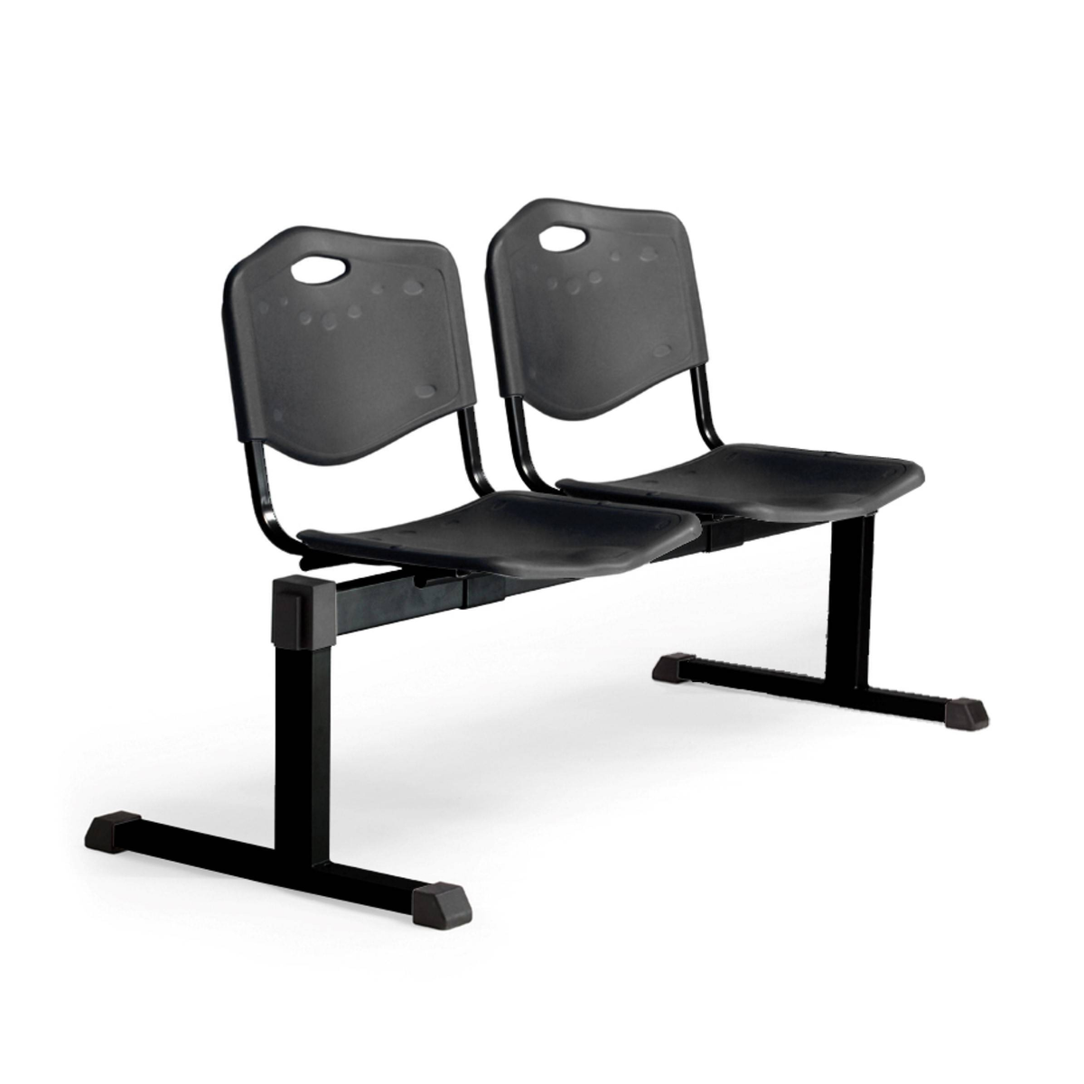 Bancada para sala de espera Piqueras y Crespo Bancada Iso Plastic Pvc - 2 plazas - Negro