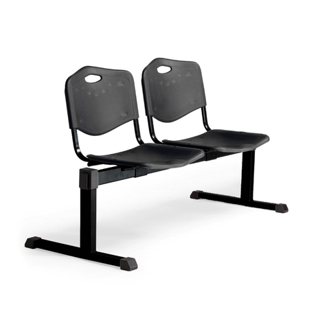 Bancada para sala de espera Piqueras y Crespo Bancada Iso Plastic Pvc - 2 plazas - Negro