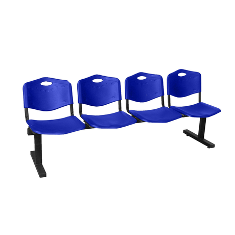 Bancada para sala de espera Piqueras y Crespo Bancada Iso Plastic Pvc - 4 plazas - Azul