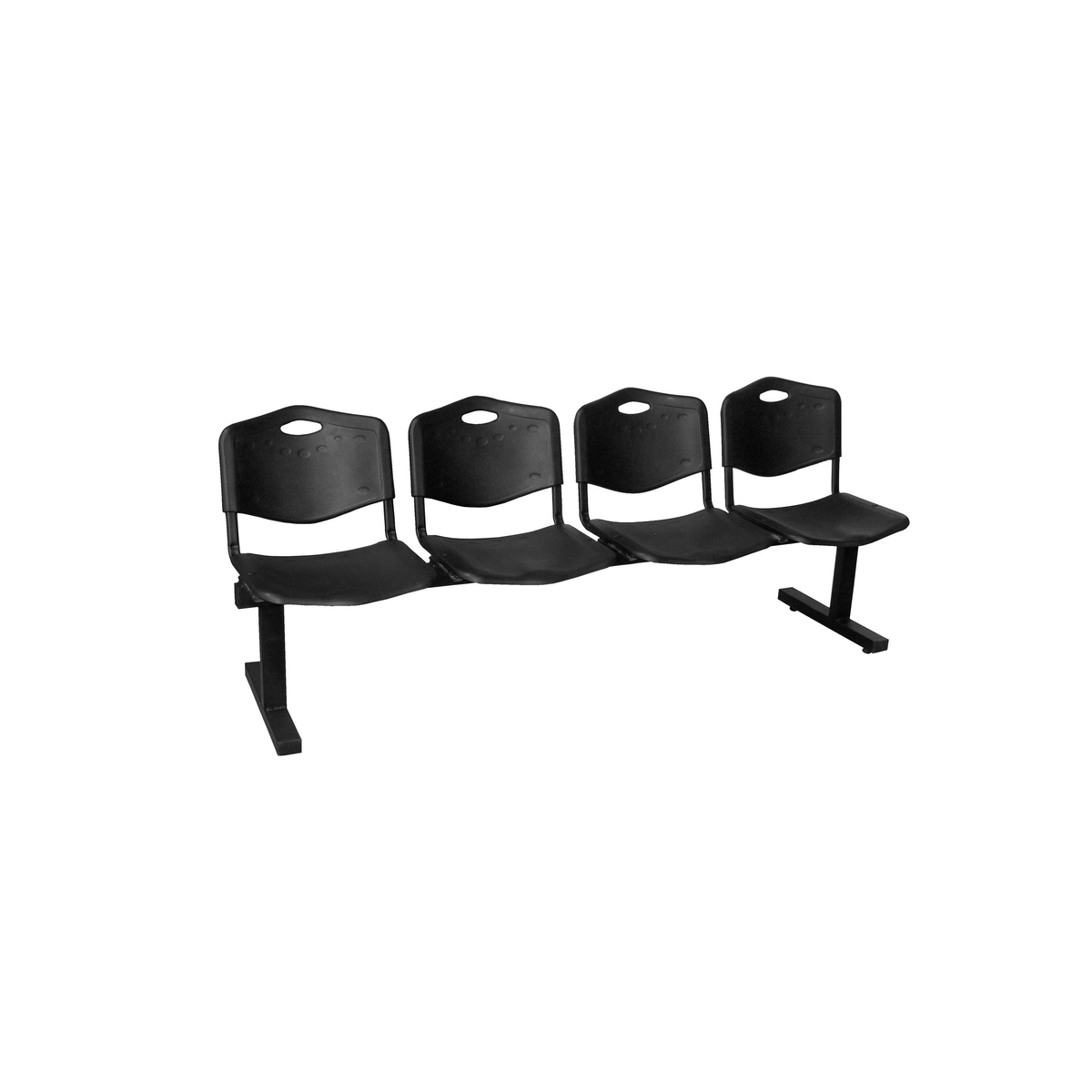 Bancada para sala de espera Piqueras y Crespo Bancada Iso Plastic Pvc - 4 plazas - Negro