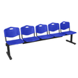 Bancada para sala de espera Piqueras y Crespo Bancada Iso Plastic Pvc - 5 plazas - Azul