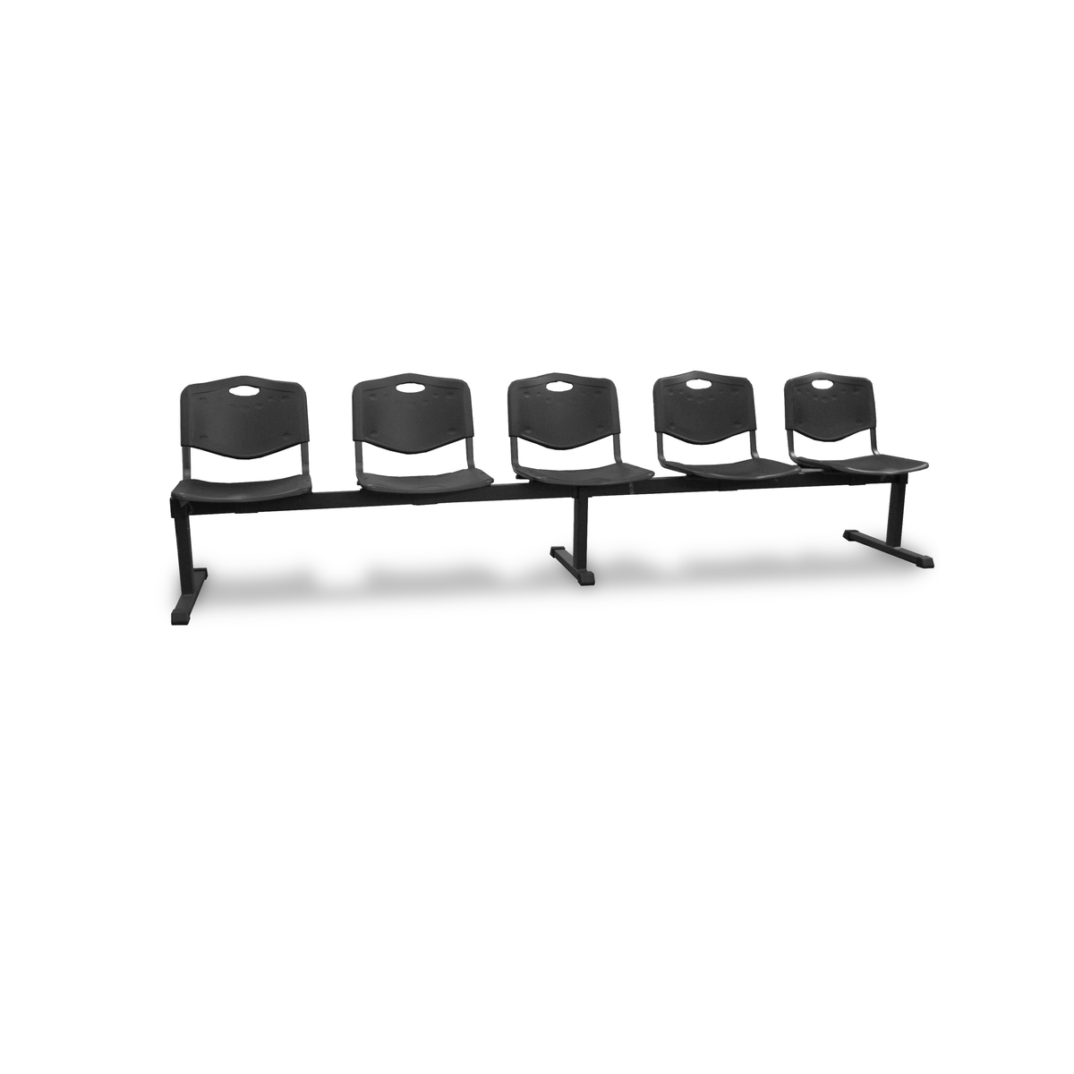 Bancada para sala de espera Piqueras y Crespo Bancada Iso Plastic Pvc - 5 plazas - Negro