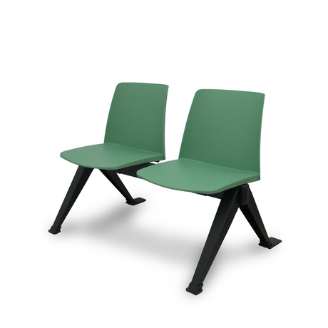 Bancada para sala de espera Piqueras y Crespo Bancada Orgaz Pvc - 2 plazas - Verde