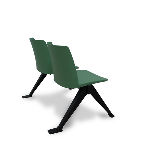 Bancada para sala de espera Piqueras y Crespo Bancada Orgaz Pvc - 2 plazas - Verde
