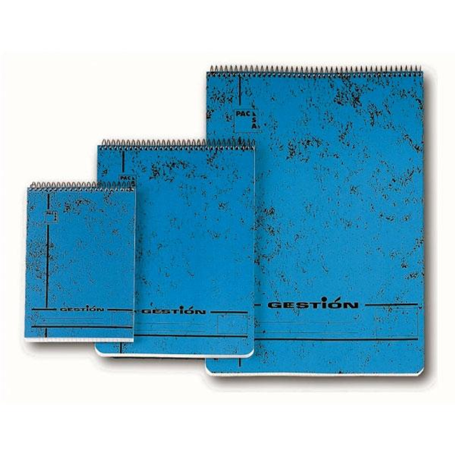 Bloc Pacsa Espiral Serie Gestion Tapa Cartoncillo 400g 80h Rayado 4x4 Folio Azul