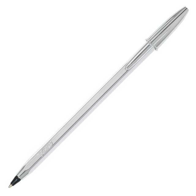 Bolígrafo BIC Cristal Celebrate Cuerpo Plateado Negro