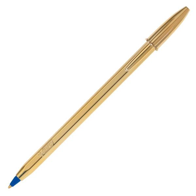 Bolígrafo BIC Cristal Celebrate Cuerpo Dorado Azul