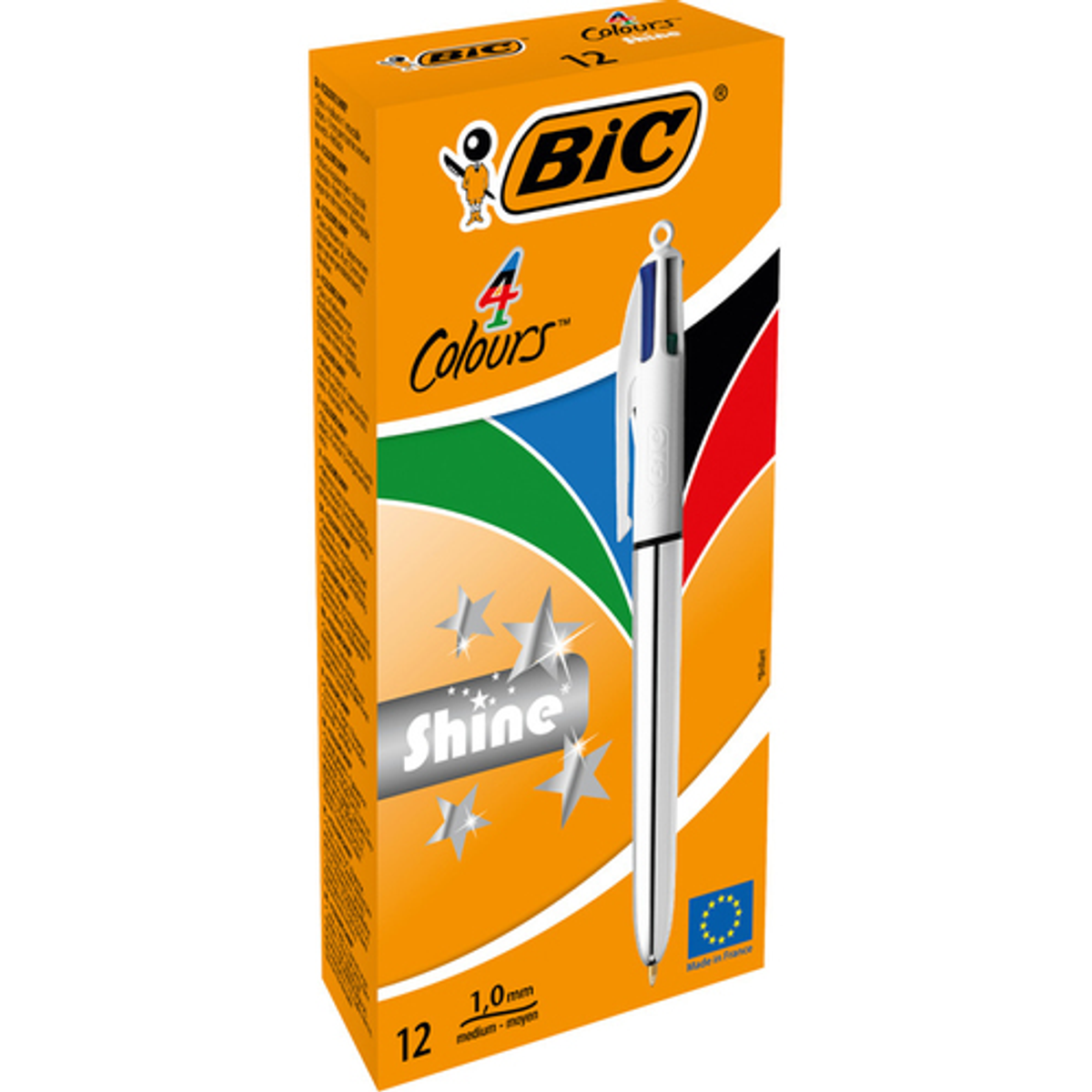 Bolígrafo BIC Retractil 4 Colores Shine - Punta 1 Mm - Color Negro, Azul, Rojo y Verde - vista 2