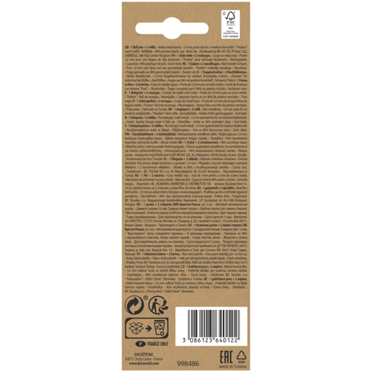 Bolígrafo BIC Cristal Metal Renew + 2 Recambios Negro - vista 2