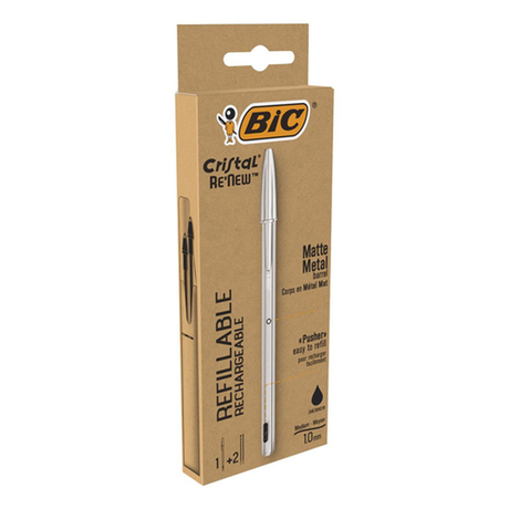Bolígrafo BIC Cristal Metal Renew + 2 Recambios Negro - vista 7