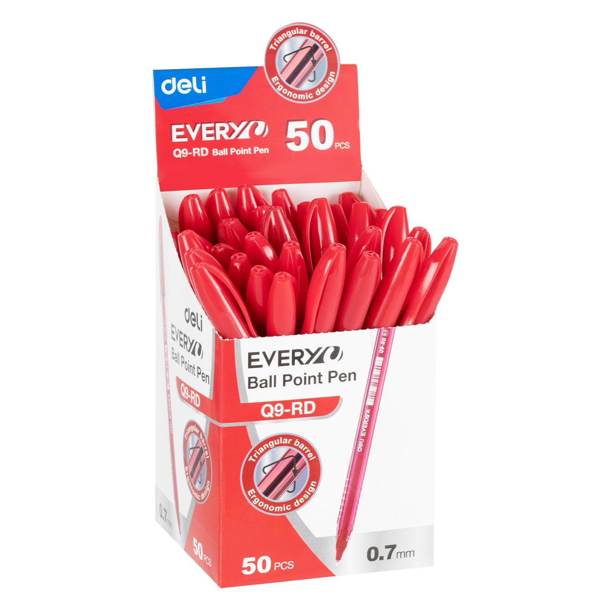Bolígrafo Deli Everyu Punta Fina 0,7mm Rojo