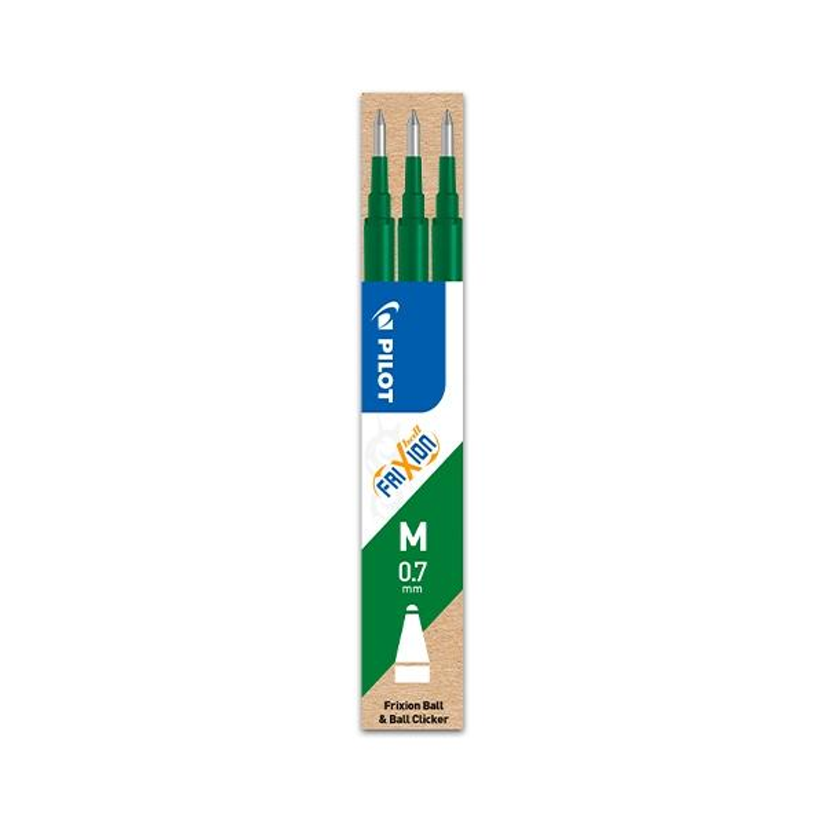 Bolígrafo Pilot Paq.3 Recambios Frixion Verde