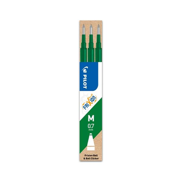 Bolígrafo Pilot Paq.3 Recambios Frixion Verde