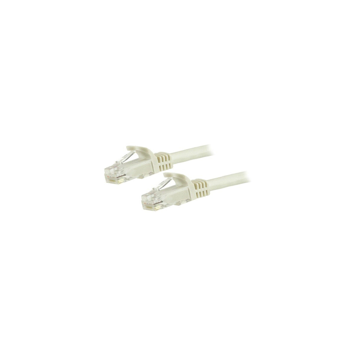 Cable Ethernet Cat6 RJ45 StarTech 24 AWG 1,5 m blanco, vista de los conectores