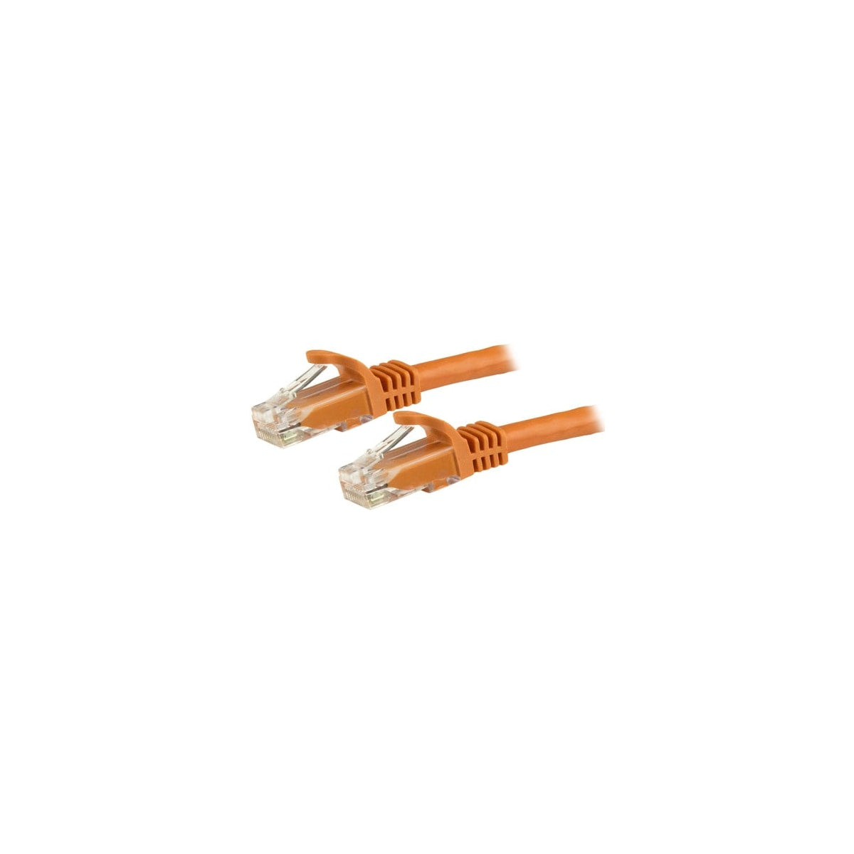 Cable Ethernet Cat6 RJ45 StarTech 24 AWG 1,5 m naranja, vista de los conectores