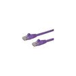 Cable Ethernet Cat6 RJ45 StarTech 24 AWG 10 m violeta, vista de los conectores